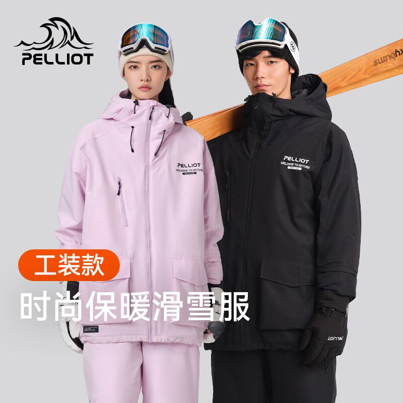 Pelliot-스키 복 겨울 자켓 방수 통기성 스노우보드 바람막이 여성용, 여성 스키복, 야외 코트